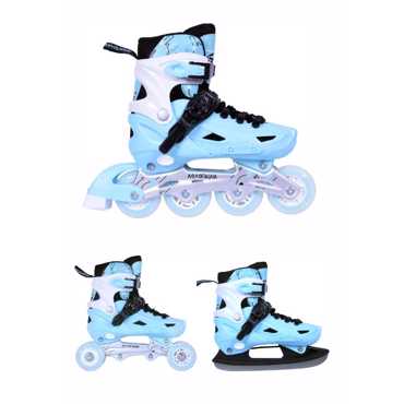 3K Adjustable Kids Inline/Roller Skates/Ice Skates 3 in 1 - Mint