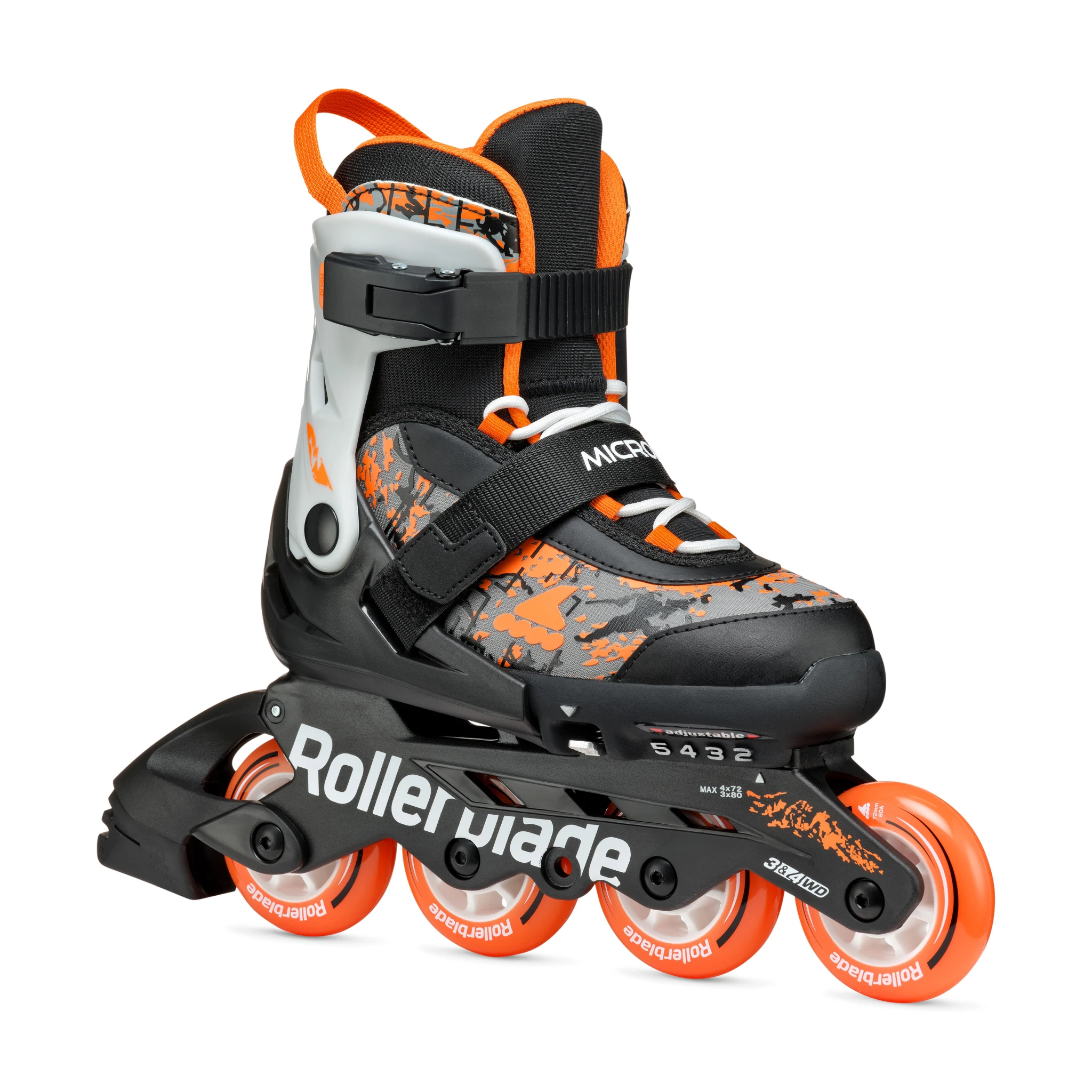 ROLLERBLADE Microblade SL Afxomeioumena Patinia - Mavro/Portokali