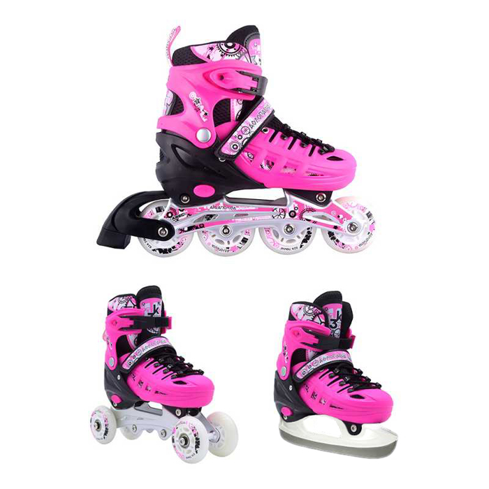 AThLOPAIDIA 10305 Afxomeioumena Patinia/Roller Skates/Pagpedila 3 se 1 - Roz