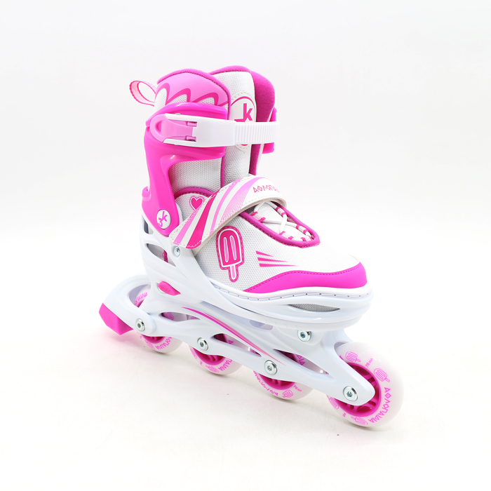 Athlopaidia Adjustable Kids Inline/Roller Skates/Ice Skates 3 in 1, for Girls Athlopaidia Afxomeioumena Inline/Roller Skates/Pagpedila, 3 se 1, ga Koritsia