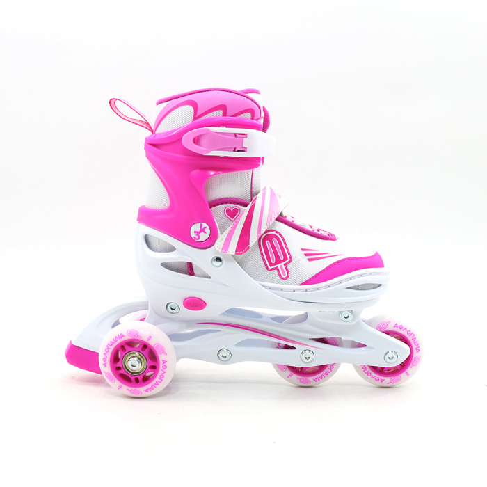 Athlopaidia Adjustable Kids Inline/Roller Skates/Ice Skates 3 in 1, for Girls Athlopaidia Afxomeioumena Inline/Roller Skates/Pagpedila, 3 se 1, ga Koritsia