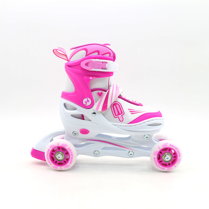 Athlopaidia Adjustable Kids Inline/Roller Skates/Ice Skates 3 in 1, for Girls Athlopaidia Afxomeioumena Inline/Roller Skates/Pagpedila, 3 se 1, ga Koritsia