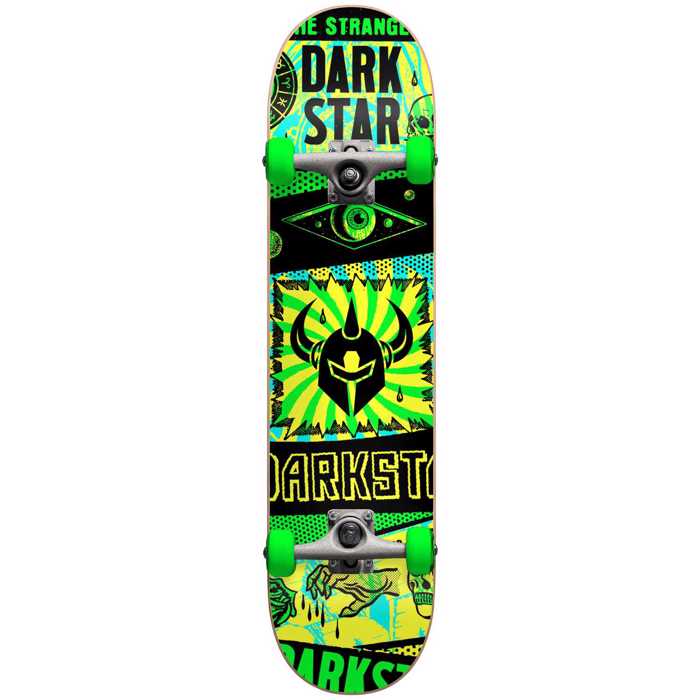 DARKSTAR Collapse Yth W/Stocking FP Complete Skateboard 7.375'' - Prasino