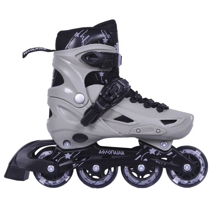 ATHLOPAIDIA 10306 Adjustable Kids Inline/Roller Skates 2 in 1 - Gray AThLOPAIDIA 10306 Afxomeioumena Patinia/Roller Skates 2 se 1 - Ggri