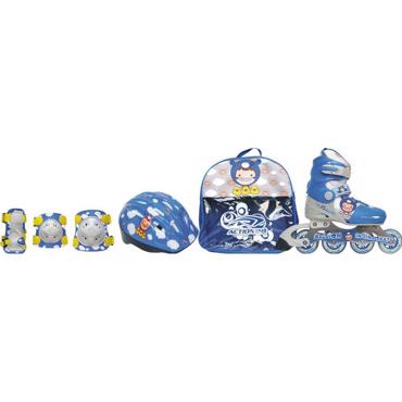 3K Adjustable Inline Skates with Helmet and Protection Gear - Blue 3K Adjustable Inline Skates with Helmet and Protection Gear - Blue