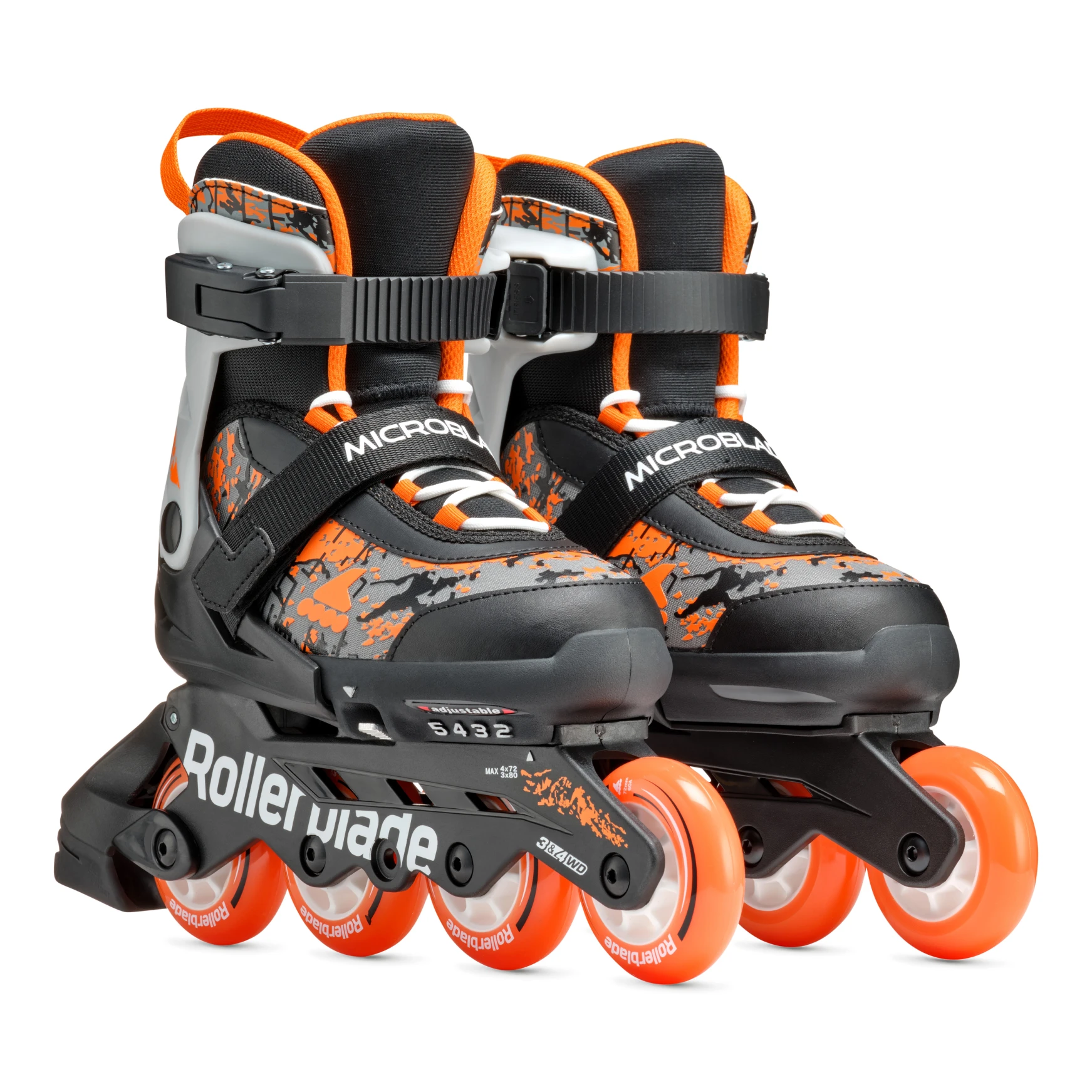 ROLLERBLADE Microblade SL Afxomeioumena Patinia - Mavro/Portokali