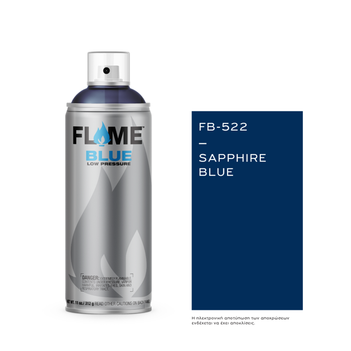 Spray Flame Blue 400ml, Sapphire Blue Mat