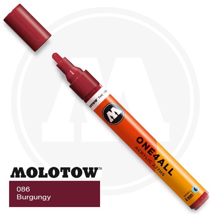 Markadoros Akrulikos Molotow One4All, 4xil., 086 Burgundy