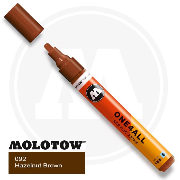 Markadoros Akrulikos Molotow One4All, 4xil., 092 Hazelnut Brown