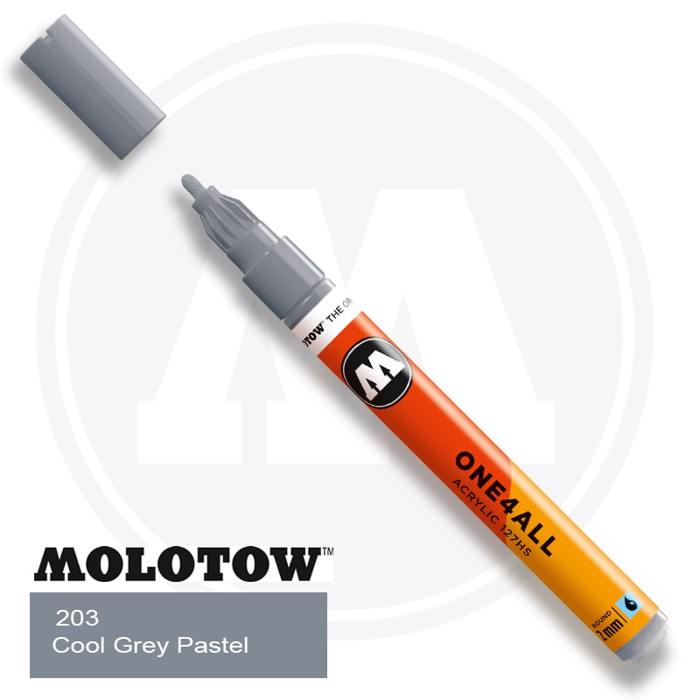 Markadoros Akrulikos Molotow One4All, 4xil., 227HS Cool Grey Pastel