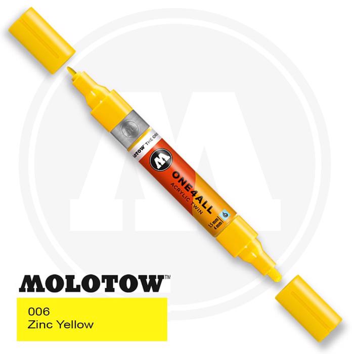 MOLOTOW Markadoros One 4All Twin 006 - Zinc Kitrino