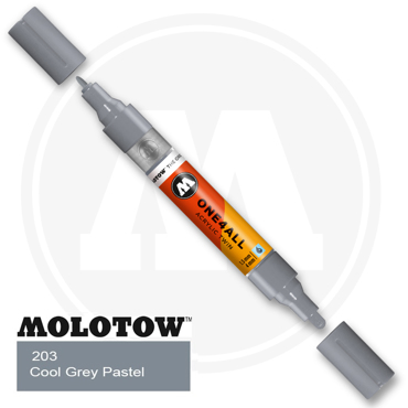 Μαρκαδόρος Molotow One 4All Twin, 203 Cool grey pastel