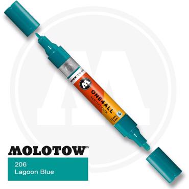 Μαρκαδόρος Molotow One 4All Twin 206 Lagoon blue