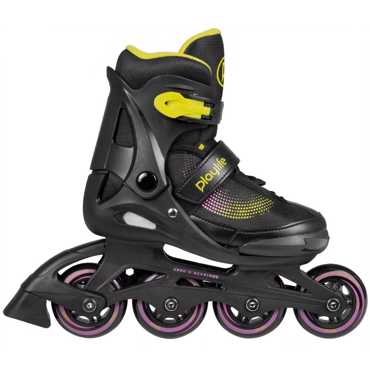 PLAYLIFE Joker Yellow Adjustable Kids Inline Skates - Black/Yellow