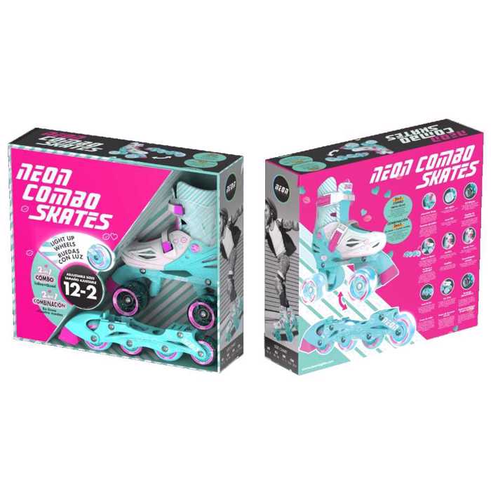 YVOLUTION Neon Combo 2 se 1 Afxomeioumena Patinia - Glazio/Roz