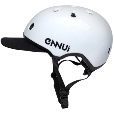 ENNUI Elite White Helmet With Removable Peak - White