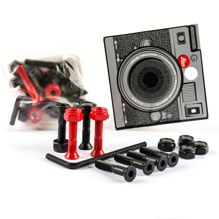 Bides & Paximadia Film Trucks, Black/Red 1''