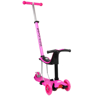 Athlopaidia Three Wheels 3 in 1 Scooter - Fuchsia
