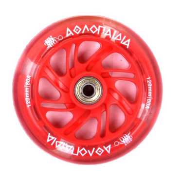 Athlopaidia Led Wheel 120mm with Bearing for Scooter 61212, Red Athlopaidia Led Wheel 120mm with Bearing for Scooter 61212, Red
