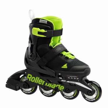 ROLLERBLADE Microblade Adjustable Inline Skates - Black/Green ROLLERBLADE Microblade Adjustable Inline Skates - Black/Green