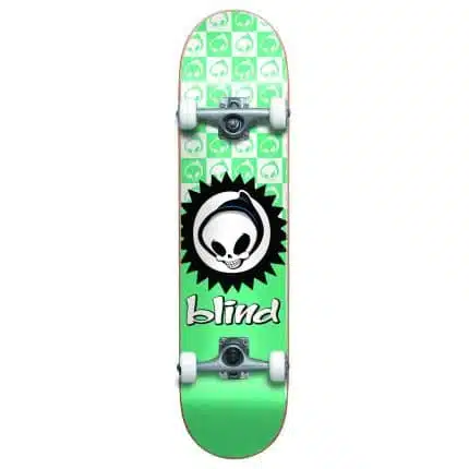 BLIND Reaper Yth FP Soft Wheels Complete Skateboard Checkered 7.375'' Teal.