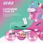 YVOLUTION Neon Combo 2 σε 1 Αυξομειούμενα Πατίνια #34-37 - Floral/Ροζ.