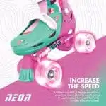YVOLUTION Neon Combo 2 σε 1 Αυξομειούμενα Πατίνια #34-37 - Floral/Ροζ.