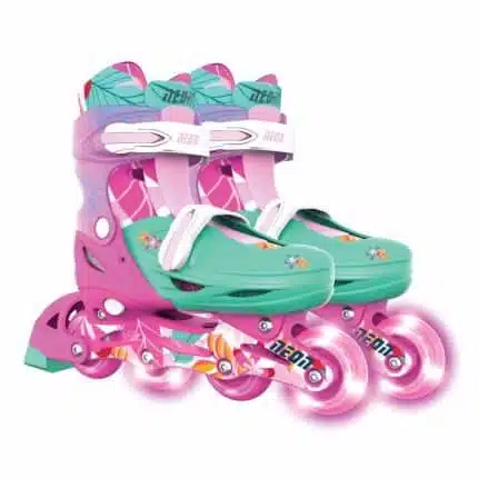 YVOLUTION Neon Combo 2 σε 1 Αυξομειούμενα Πατίνια #34-37 - Floral/Ροζ.