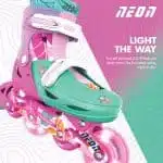 YVOLUTION Neon Combo 2 σε 1 Αυξομειούμενα Πατίνια #34-37 - Floral/Ροζ.