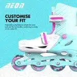 YVOLUTION Neon Combo 2 σε 1 Αυξομειούμενα Πατίνια #34-37 - Γαλάζιο/Ροζ.