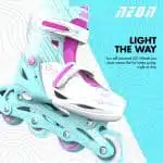 YVOLUTION Neon Combo 2 σε 1 Αυξομειούμενα Πατίνια #34-37 - Γαλάζιο/Ροζ.