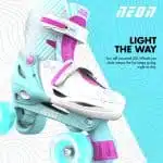 YVOLUTION Neon Combo 2 σε 1 Αυξομειούμενα Πατίνια #34-37 - Γαλάζιο/Ροζ.