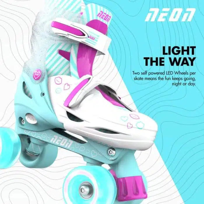 YVOLUTION Neon Combo 2 σε 1 Αυξομειούμενα Πατίνια #34-37 - Γαλάζιο/Ροζ.