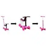 ATHLOPAIDIA Three Wheels 3 in 1 Scooter - Fuchsia - Image 4