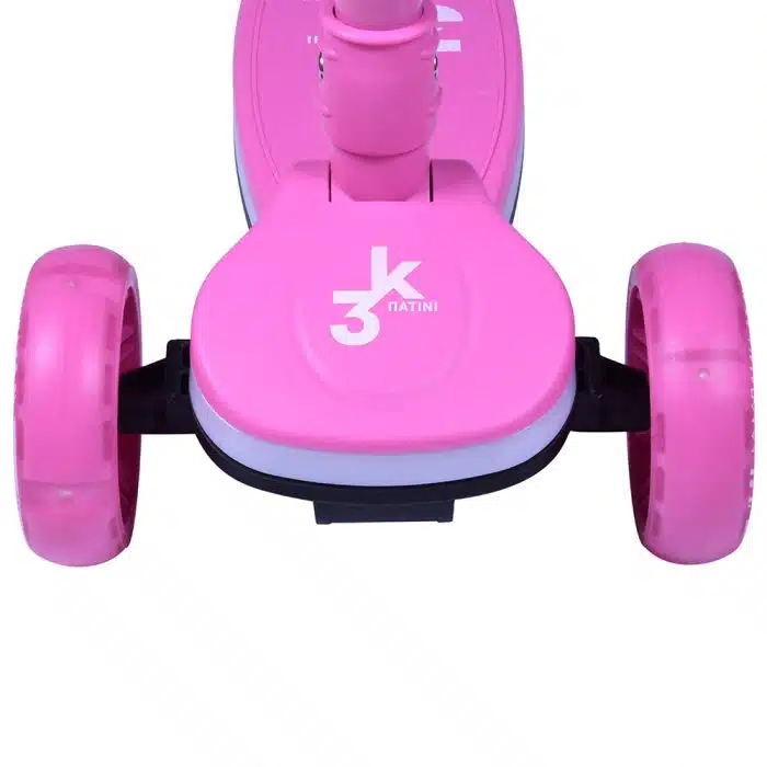 3K 3τροχο Πατίνι (Scooter) αναδιπλούμενο με φωτιζόμενη βάση και ροδάκια - Φούξια.