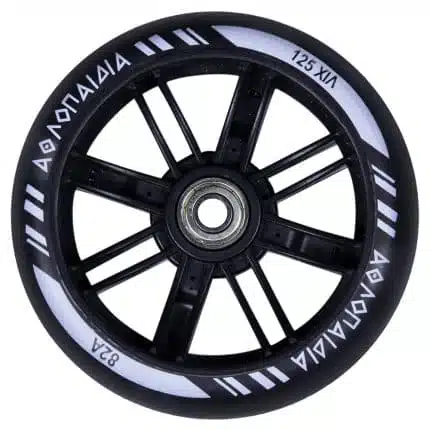 athlopaidia ροδάκι 125mm φωτιζόμενο εμπρόσθιο με ρουλεμάν για πατίνι 61214 μαύρο.