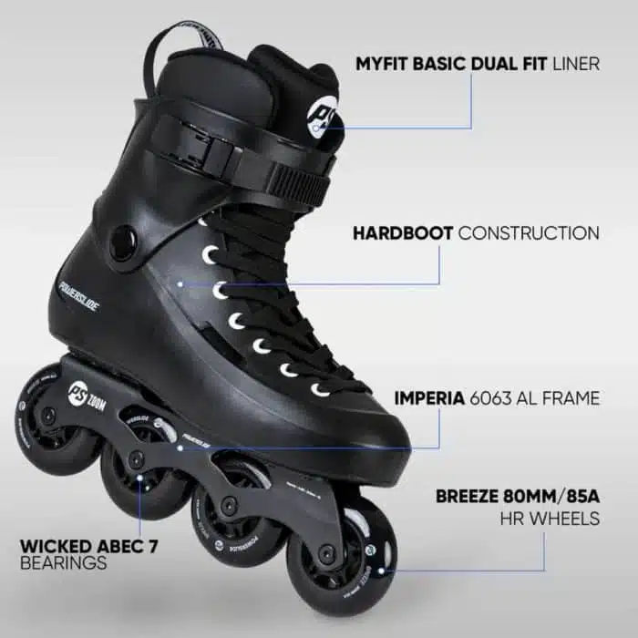 POWERSLIDE Zoom Black 80 Inline Skates - Black - Image 4