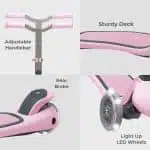 YVOLUTION Glider Air Metal HB Scooter - Pink - Image 4
