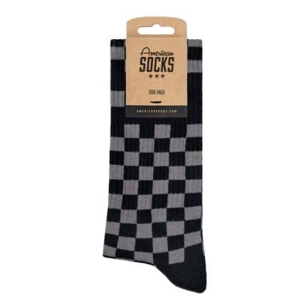 AMERICAN SOCKS Checkerboard Κάλτσες μαύρο-γκρι.