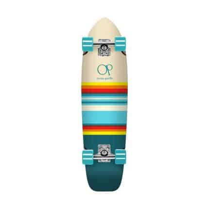 OCEAN PACIFIC swell skateboard 8.25" μπεζ, γαλάζιο με ρίγες και logo.