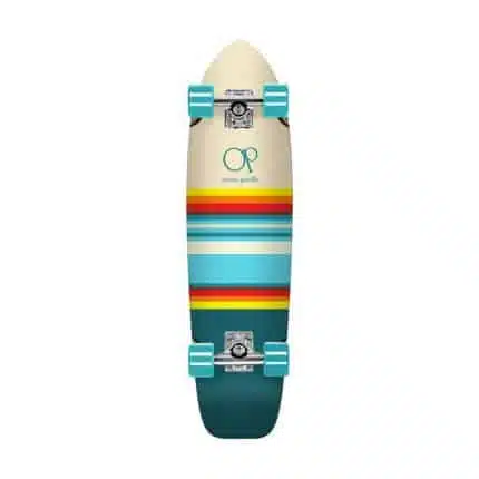 OCEAN PACIFIC swell skateboard 8.25" μπεζ, γαλάζιο με ρίγες και logo.