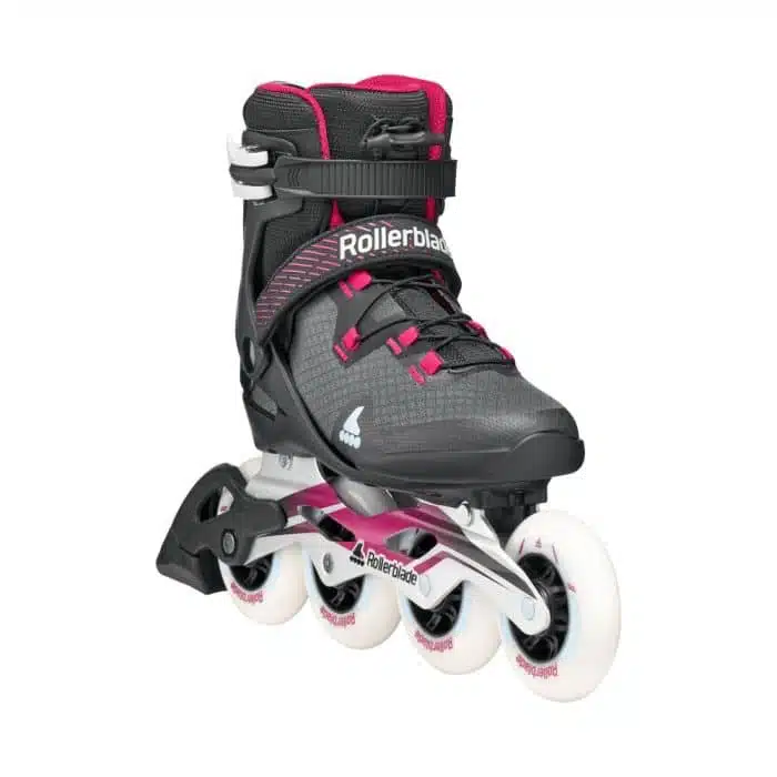 ROLLERBLADE Macroblade 90 W Inline Skates - Black/Burgundy/Light Blue - Image 3