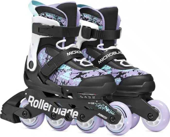ROLLERBLADE Microblade SL Inline Skates - Black/Lavender/Light Blue - Image 7