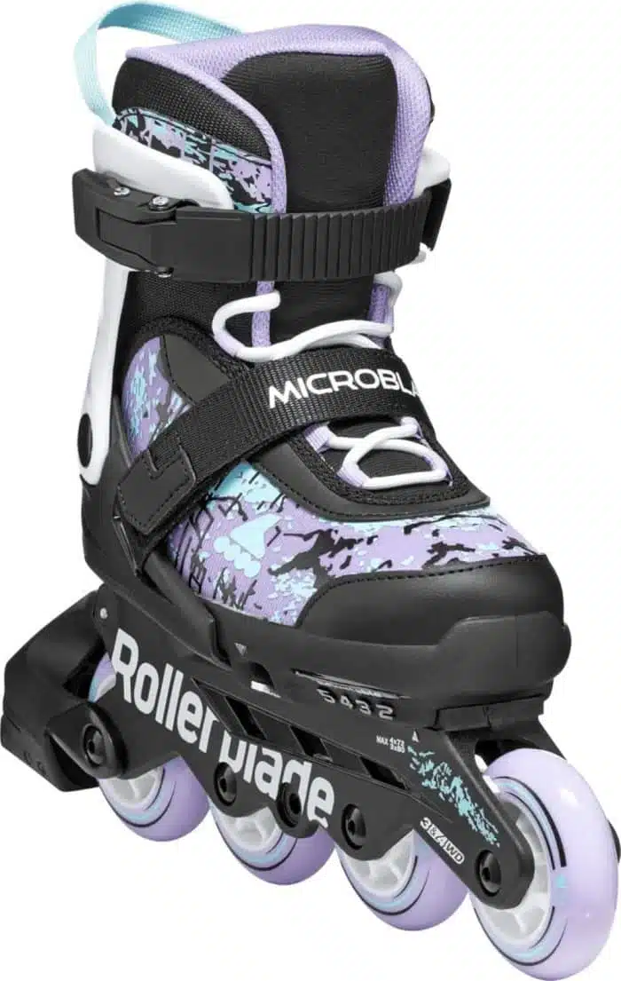 ROLLERBLADE Microblade SL Inline Skates - Black/Lavender/Light Blue - Image 3
